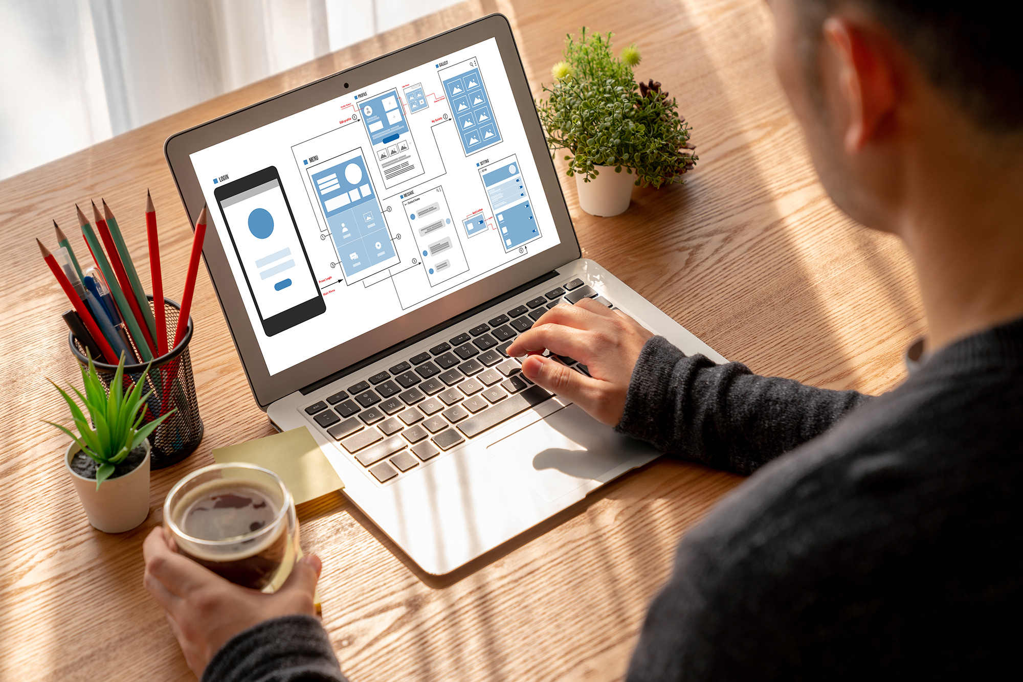 web designer doing mockup