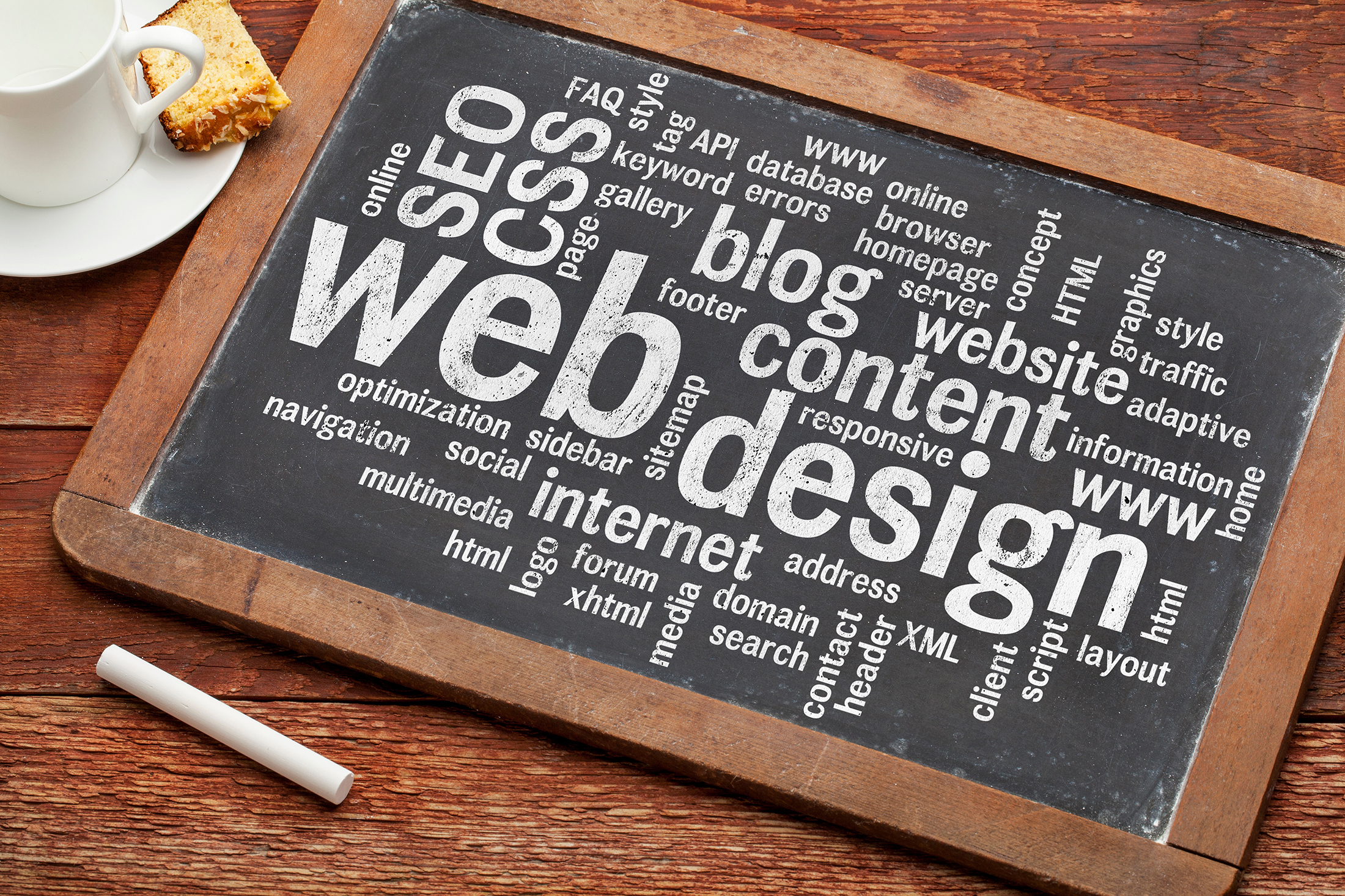 web design chalkboard words